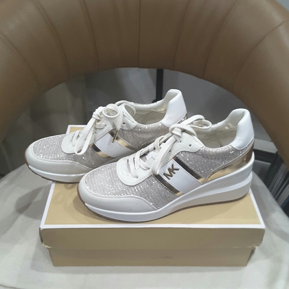 MICHAEL KORES MABEL  TRAINER GLITTER CHAIN  MESH - Picture 2 of 9